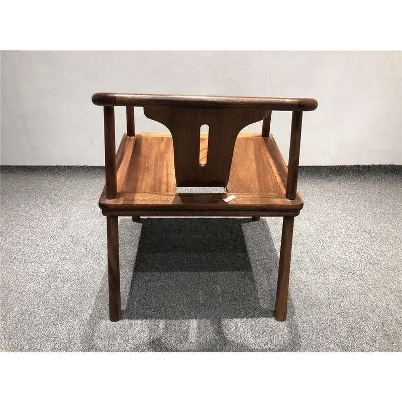 Handmade Unique Low Back Solid Wood Arm Chair
