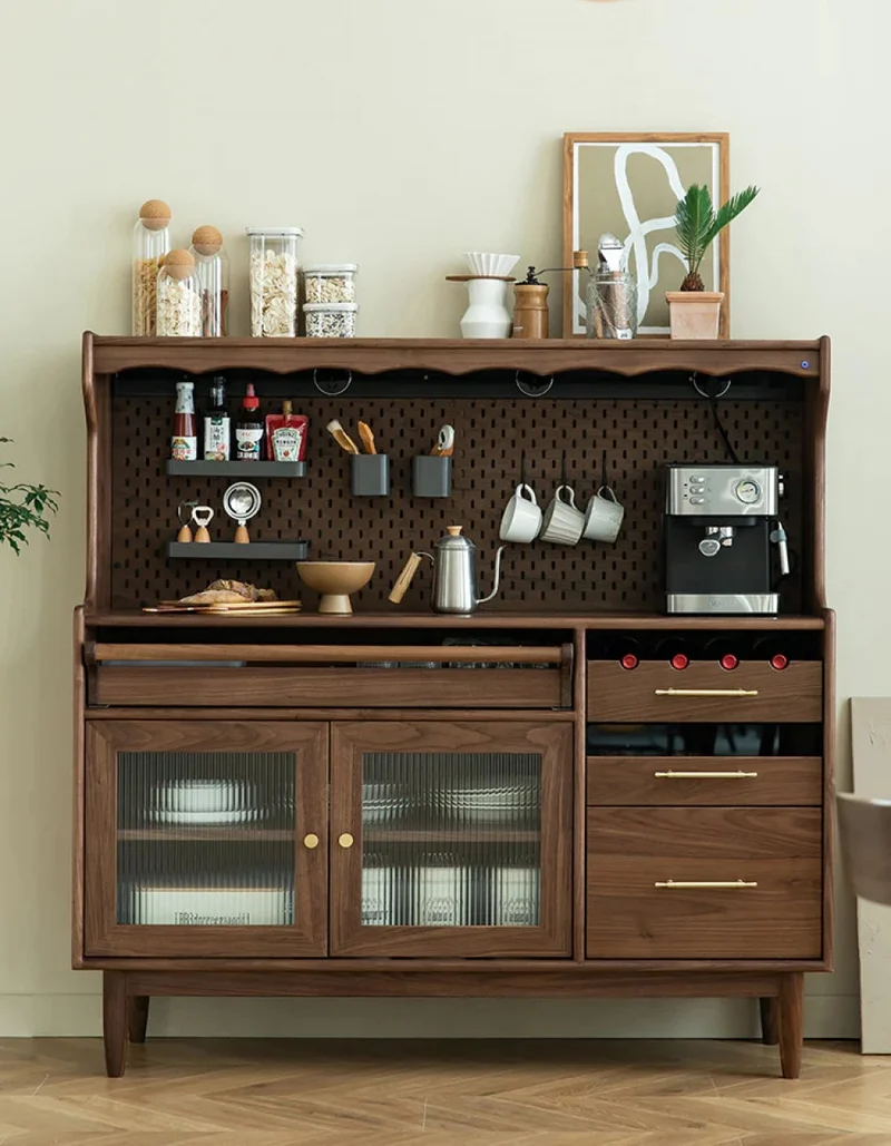 Solid Walnut Wood Pantry Kitchen Cupboard