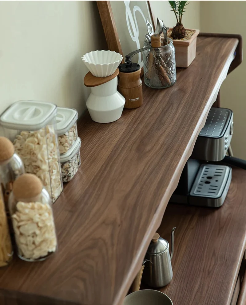 Solid Walnut Wood Pantry Kitchen Cupboard