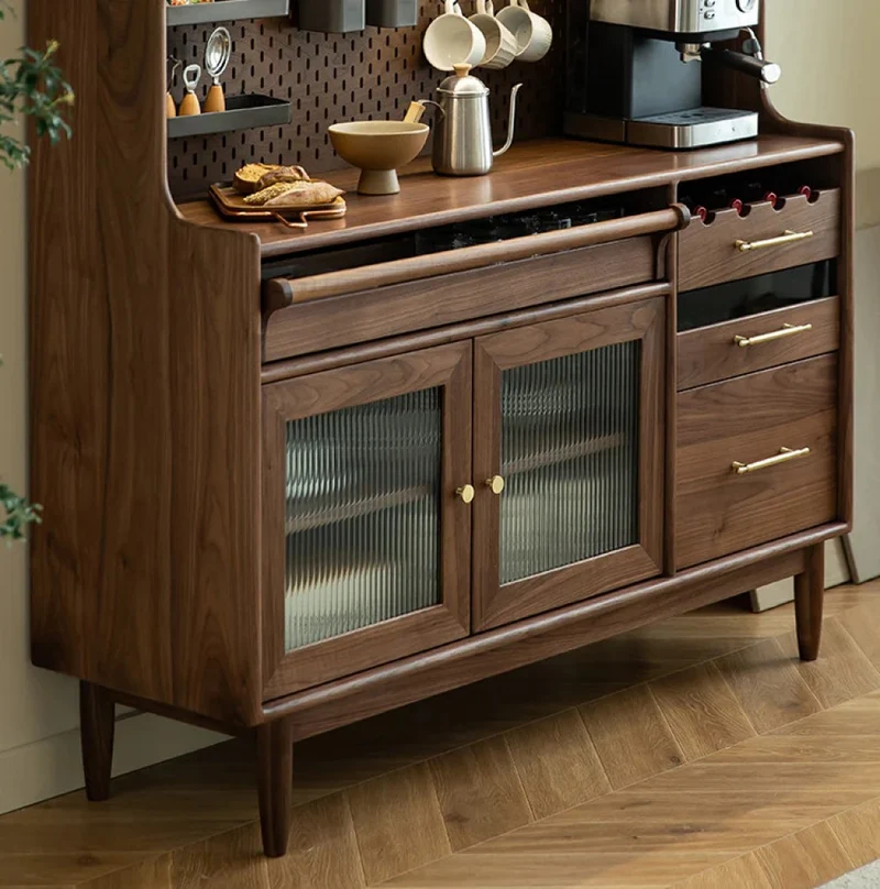Solid Walnut Wood Pantry Kitchen Cupboard