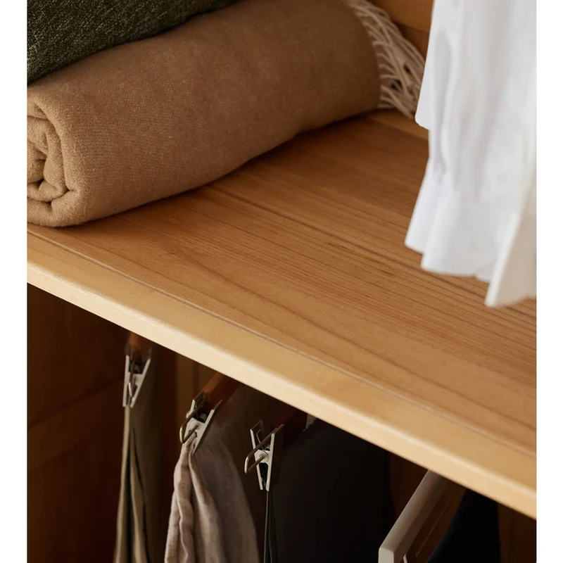 Unity Simple Hidden Door Solid Oak Wood Wardrobe