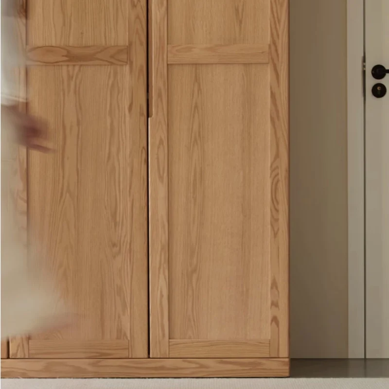 Unity Simple Hidden Door Solid Oak Wood Wardrobe