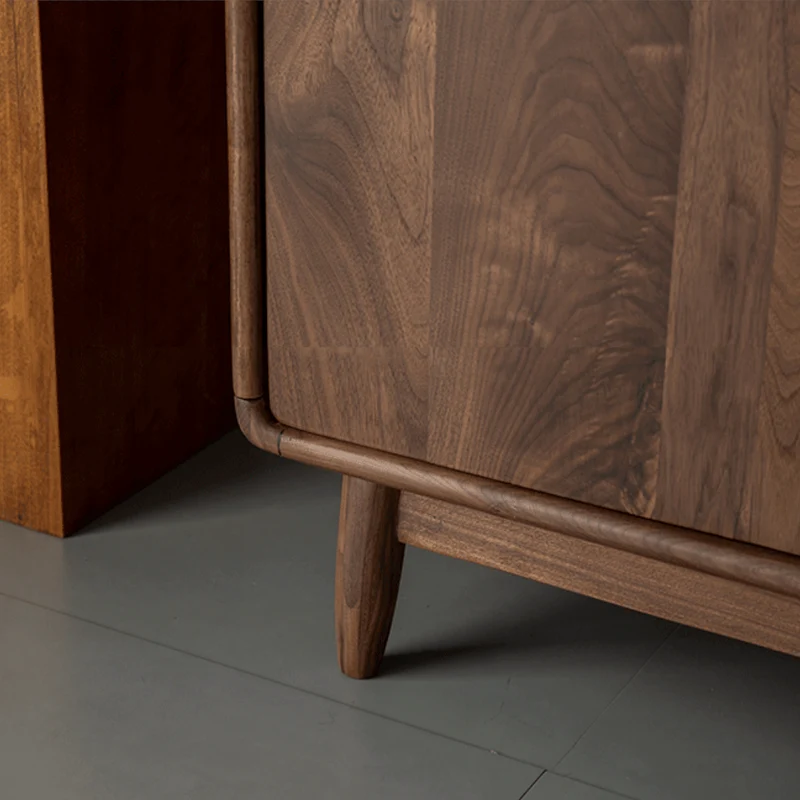 Minimalist Style Black Walnut Wood Wardrobe