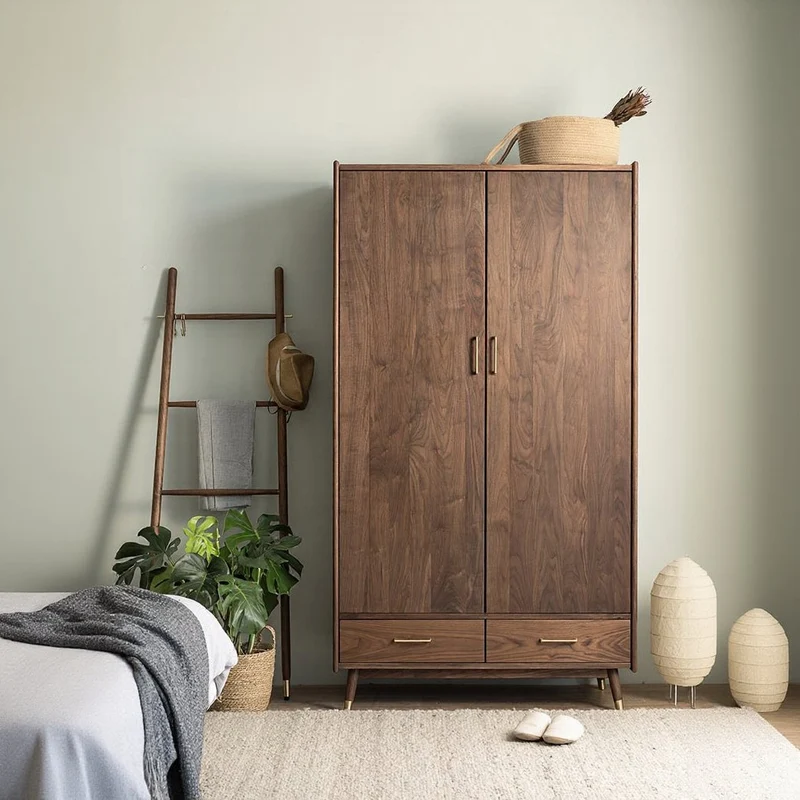 Arcane Modern Walnut Wood Wardrobe