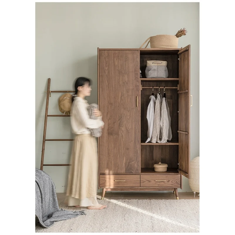 Arcane Modern Walnut Wood Wardrobe