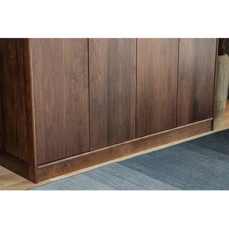 Sable 4-Door Black Walnut Wood Wardrobe