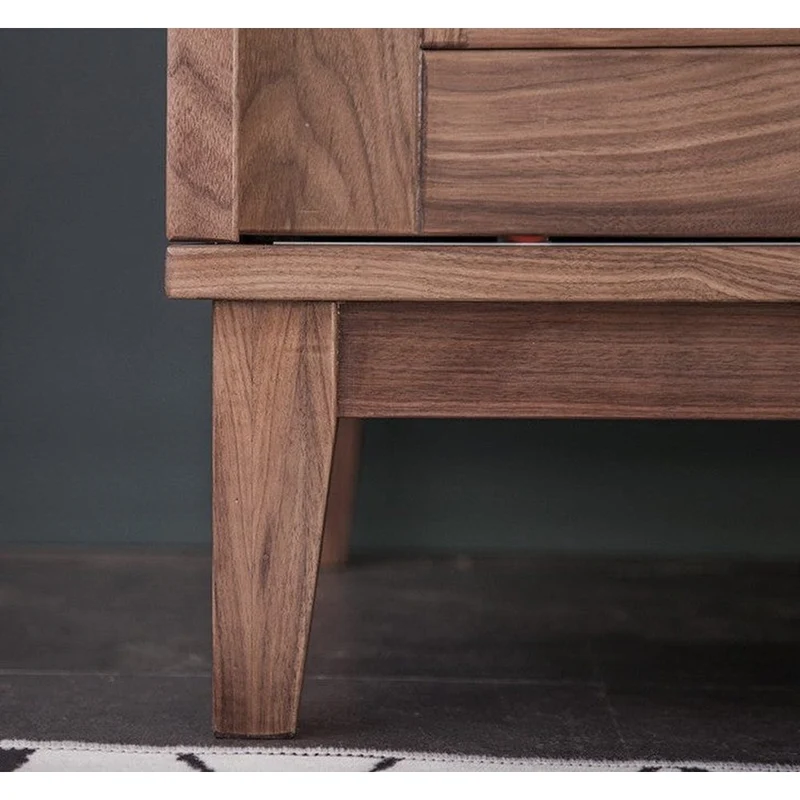 Glamorous 2 Sliding Door Black Walnut Wood Wardrobe