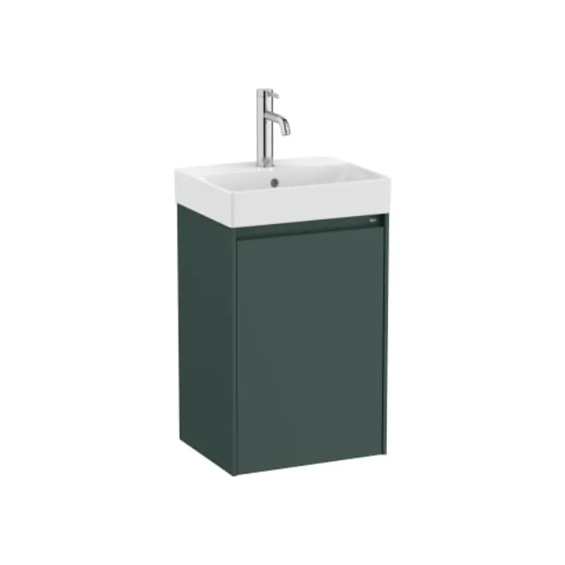 Mueble de baño con lavabo de 40 cm de ancho en color verde montaña Unik Ella Ona Roca