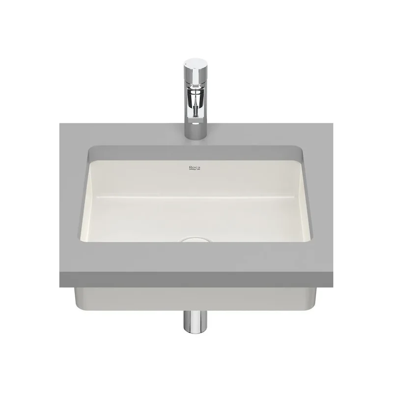 Lavabo bajo encimera de fineceramic de 49 cm con un acabado en color beige Inspira Roca