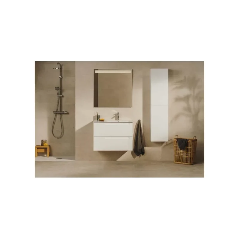 Mueble de baño con lavabo centrado de 70 cm de ancho en color blanco mate Aleyda Roca