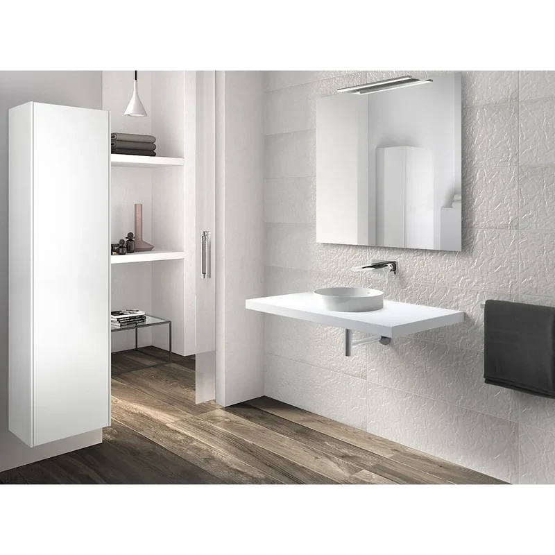 Lavabo de encimera de cerámica con un acabado en color blanco Inspira Round ROCA