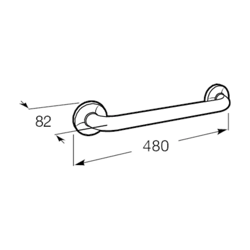 Asa recta de 48 cm fabricada en acero inoxidable con acabado brilloso Comfort Access Roca