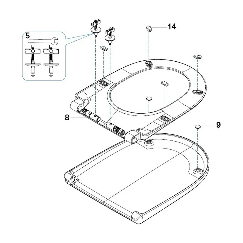 Tapa y asiento para inodoro de Supralit® con caída amortiguada y un diseño circular Ona Roca