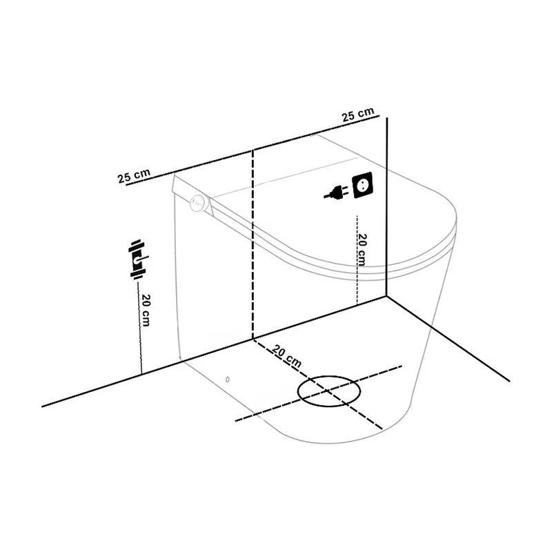 Inodoro Japonés Inteligente con sensor automático fabricado en cerámica blanca Ovian SE Nashi