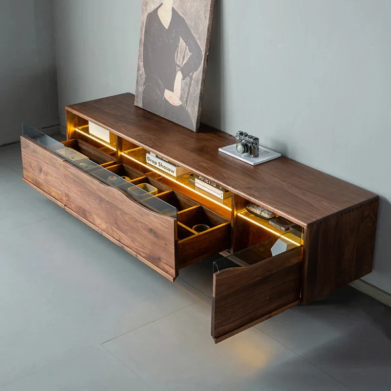 Fable Solid Walnut Wood Mountain Design TV Stand