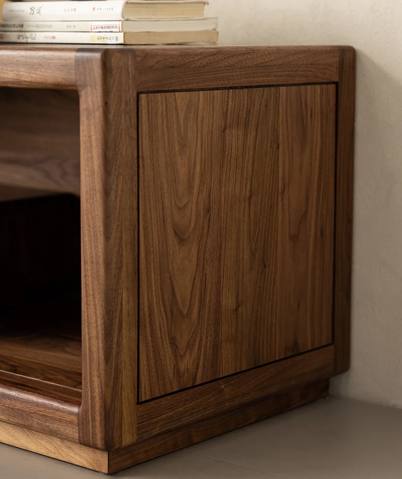 Sierra Open Space Style Solid Walnut Wood TV Stand