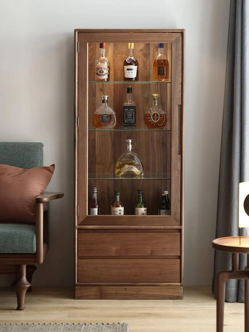 Eclipse Dark Walnut Wood Wine and Drink Cabinet