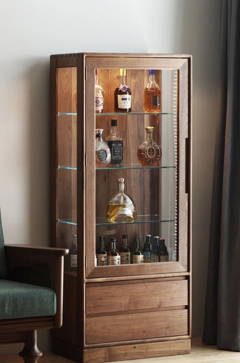 Eclipse Dark Walnut Wood Wine and Drink Cabinet