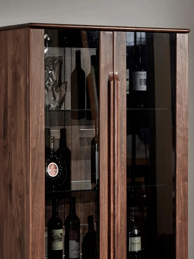 Momentum Solid Walnut Wood Wine Bar Cabinet