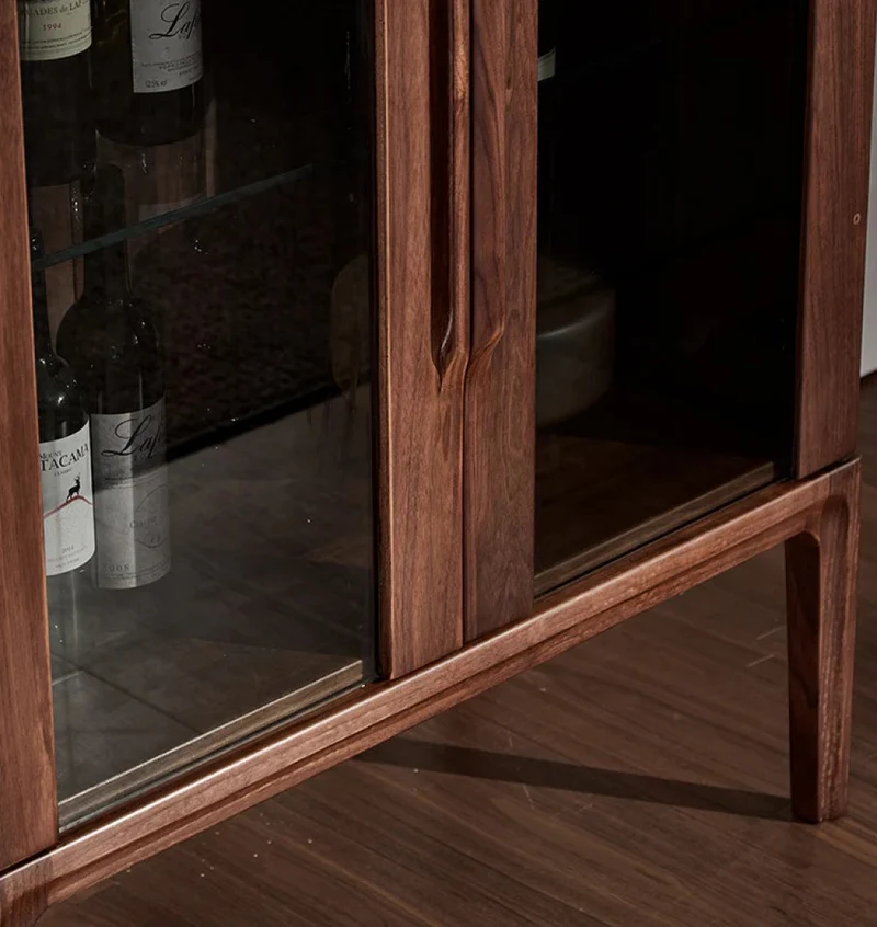 Momentum Solid Walnut Wood Wine Bar Cabinet