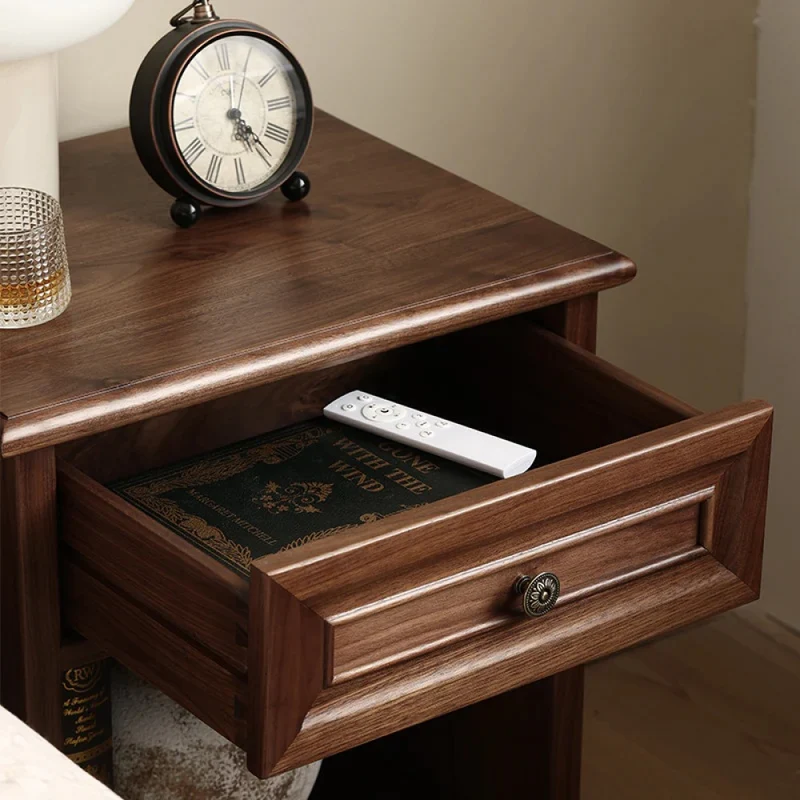 American Style Walnut Wood Bedside Table