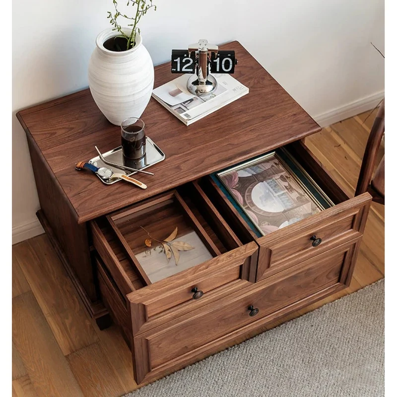 Kinetic Fully Assembled 3-Drawer Solid Walnut Wood Nightstand