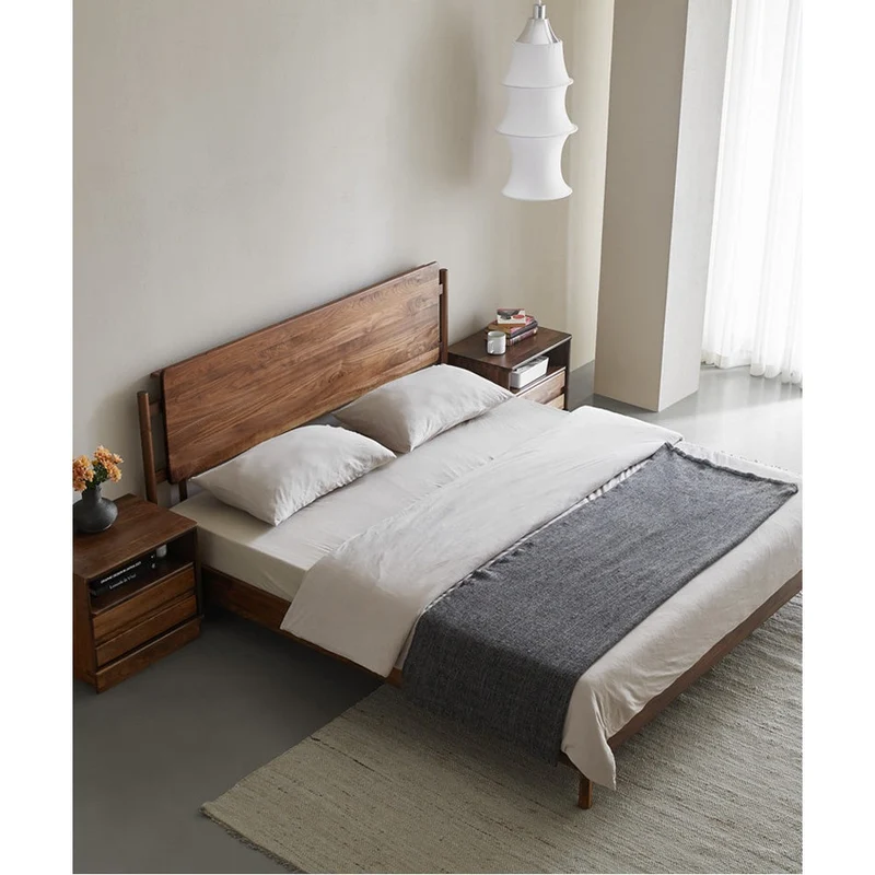 Horizon King Size Walnut Bed Frame with Headboard