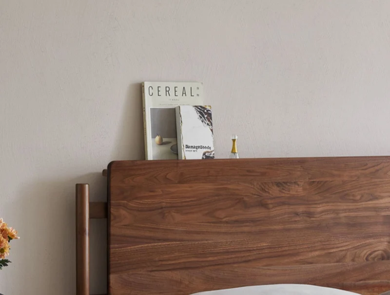 Horizon King Size Walnut Bed Frame with Headboard