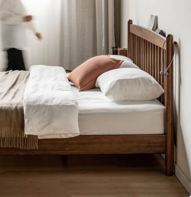 Elysium Black Walnut Wood Fence Bed