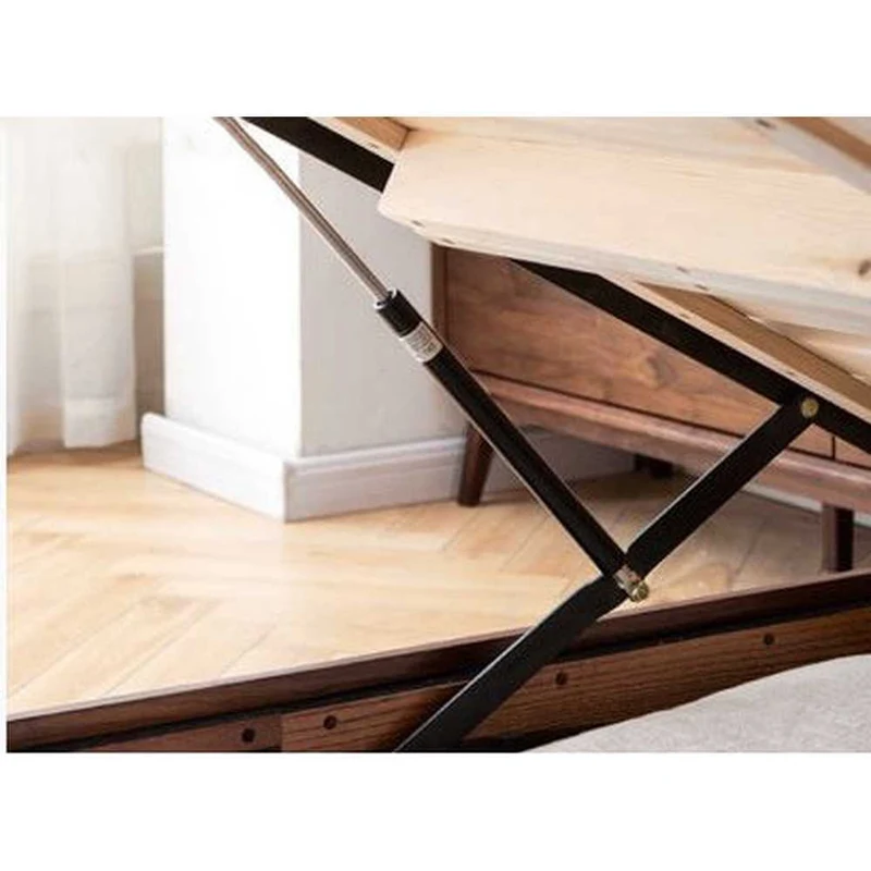 72" x 84" Solid Black Walnut Wood Hydraulic Bed with Storage