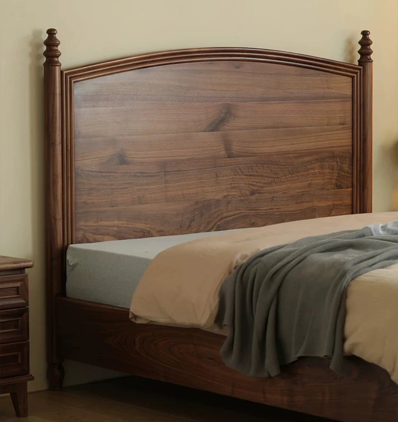 Noble America Antique Solid Walnut Wood Bed