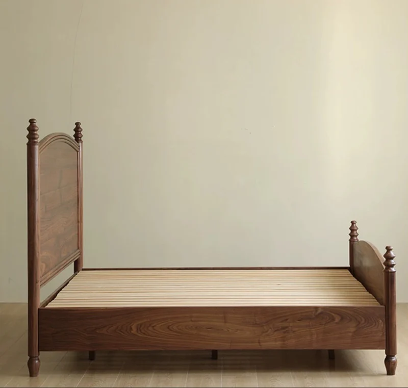 Noble America Antique Solid Walnut Wood Bed