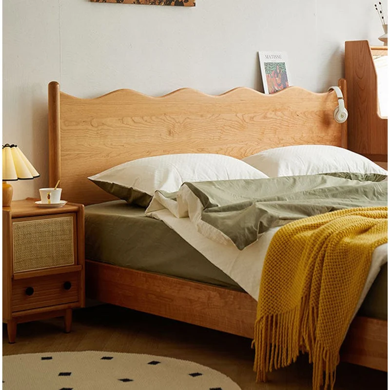 Natura Wave Cherry Wood King Bed