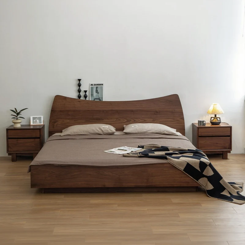 Grove Moon Waning Crescent Walnut Wood Bed Frame