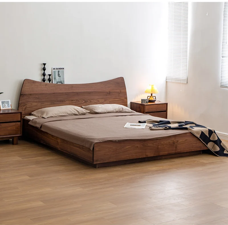Grove Moon Waning Crescent Walnut Wood Bed Frame