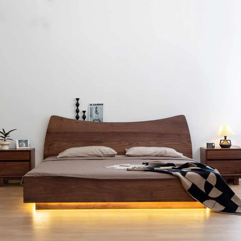Grove Moon Waning Crescent Walnut Wood Bed Frame