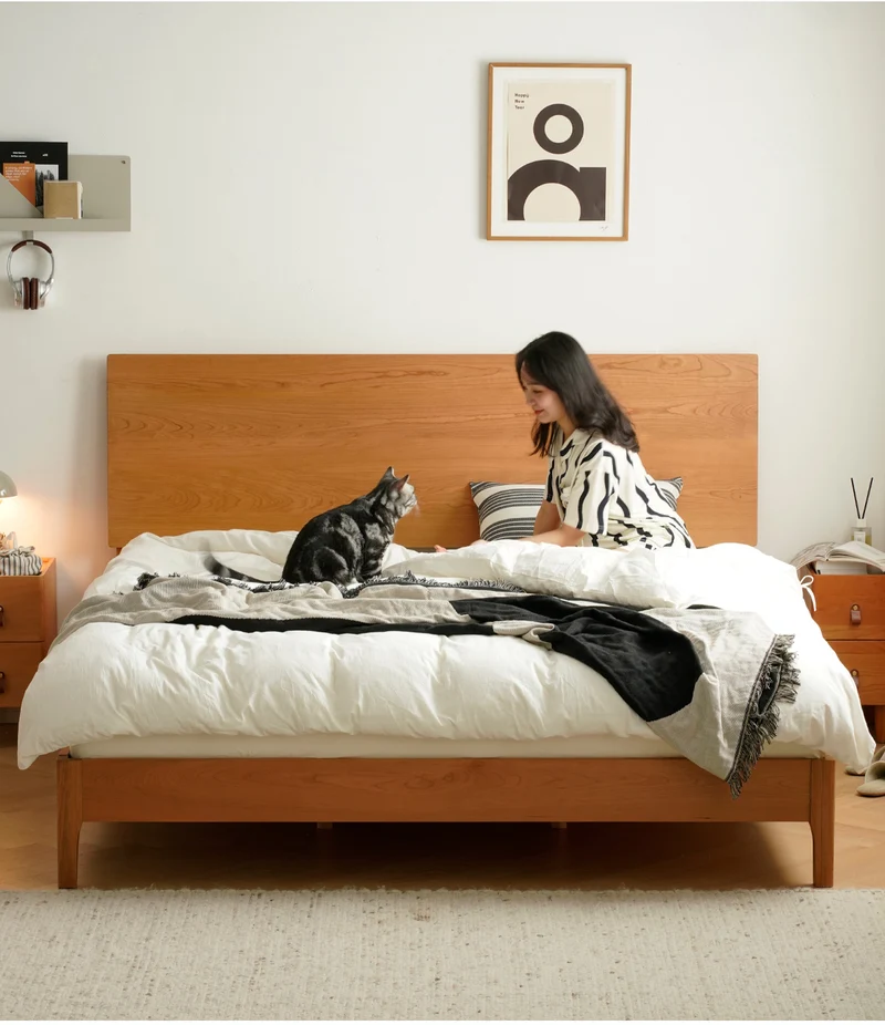 Eclipse Full Set Cherry Wood Bed Frame