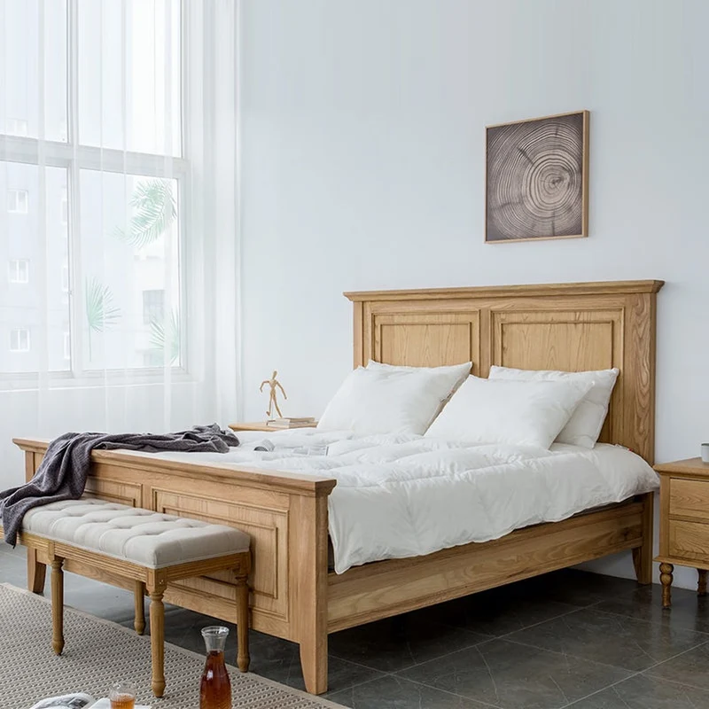 Manor House Oak Wood King Size Panel Bed