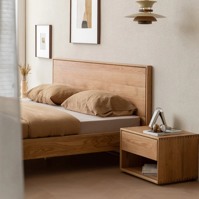 Japanese Style Minimalism Oak Wood Bed Frame