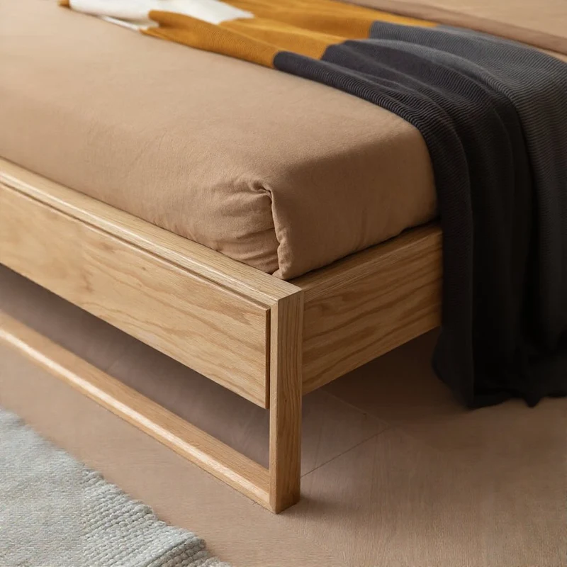 Japanese Style Minimalism Oak Wood Bed Frame