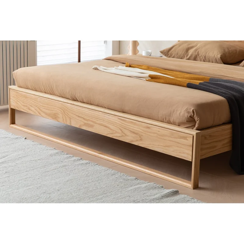 Japanese Style Minimalism Oak Wood Bed Frame