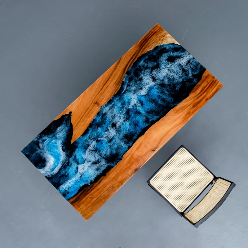 Visionary Sea Spray Epoxy Resin Table