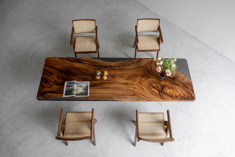 Luxe South American Walnut Wood Epoxy Resin Table