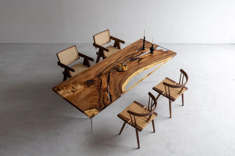 Forest Stream Solid Wood Epoxy Resin Table