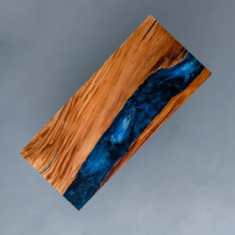 Blue Deep Sea South American Walnut Epoxy Resin Table