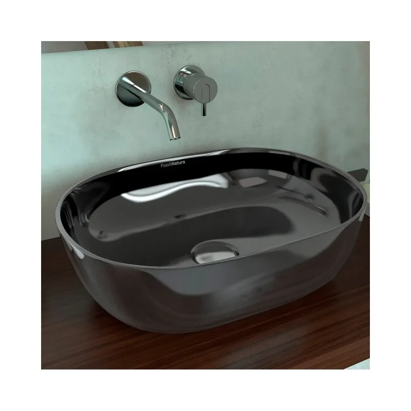 Lavabo Sobre Encimera Yaco Fossil Natura Negro