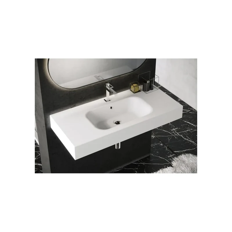 Lavabo Suspendido Malik Fossil Natura Blanco Mate