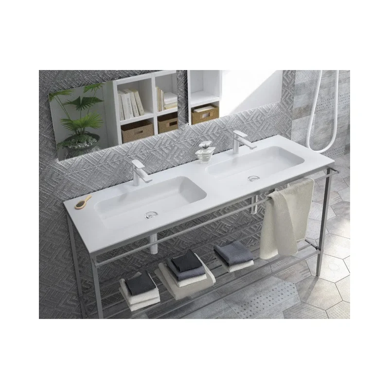 Lavabo de Baño Gara Fossil Natura Blanco Mate