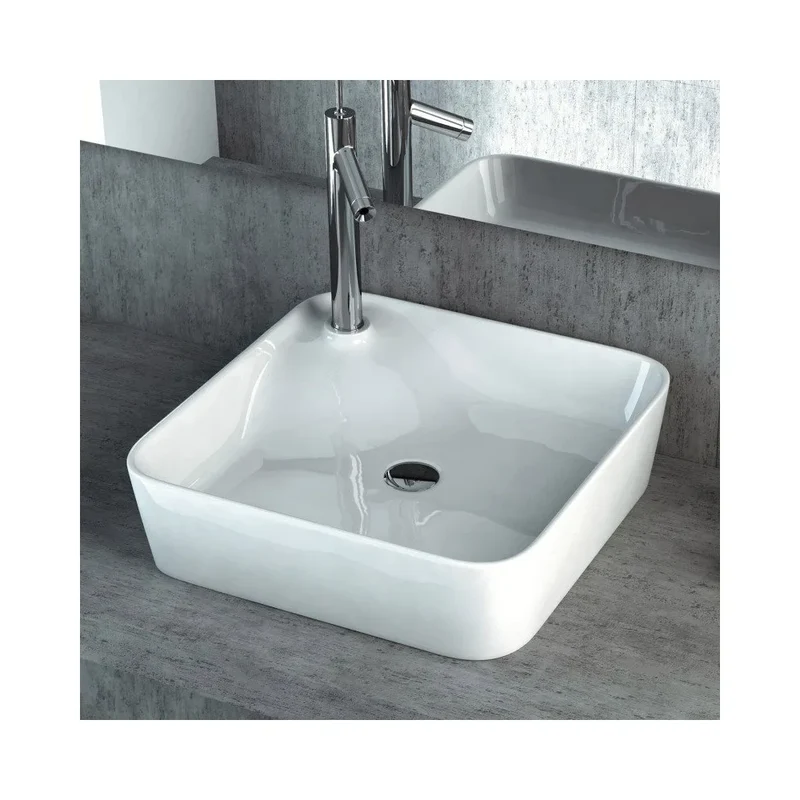 Lavabo Sobre Encimera Aloa Fossil Natura Blanco Brillo