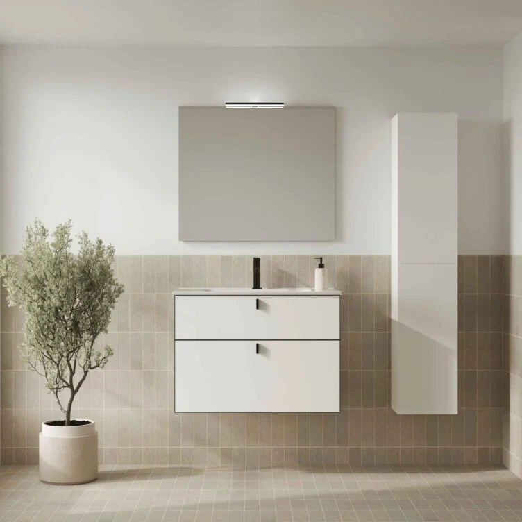 Mueble de baño WIN de Royo | Suspendido de 2 Cajones con Lavabo Integrado Enzo